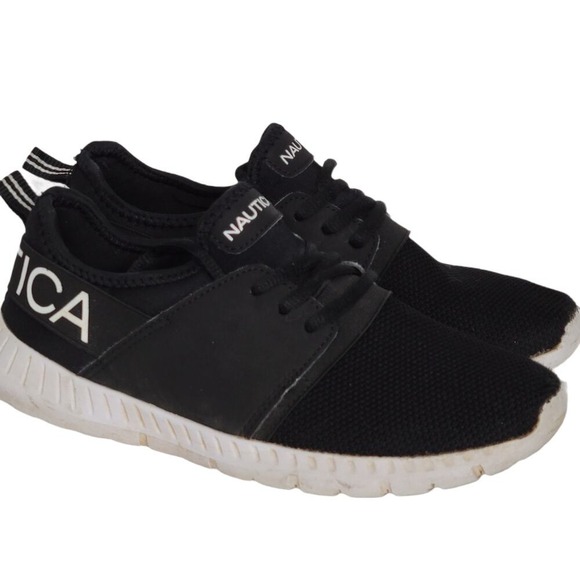 Nautica Other - Nautica Kids Black Mesh Lace Up Athletic Sneakers Youth Size 4‎